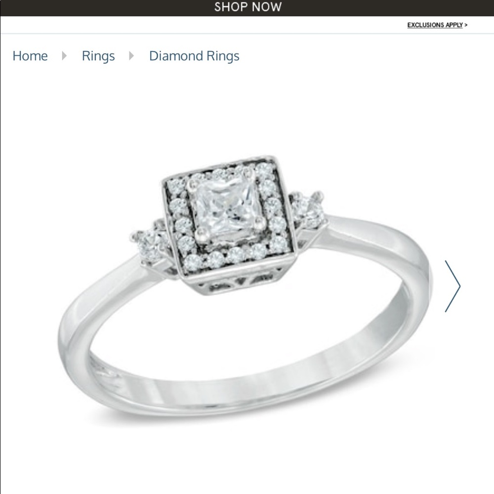 Size 6 10K white gold ring